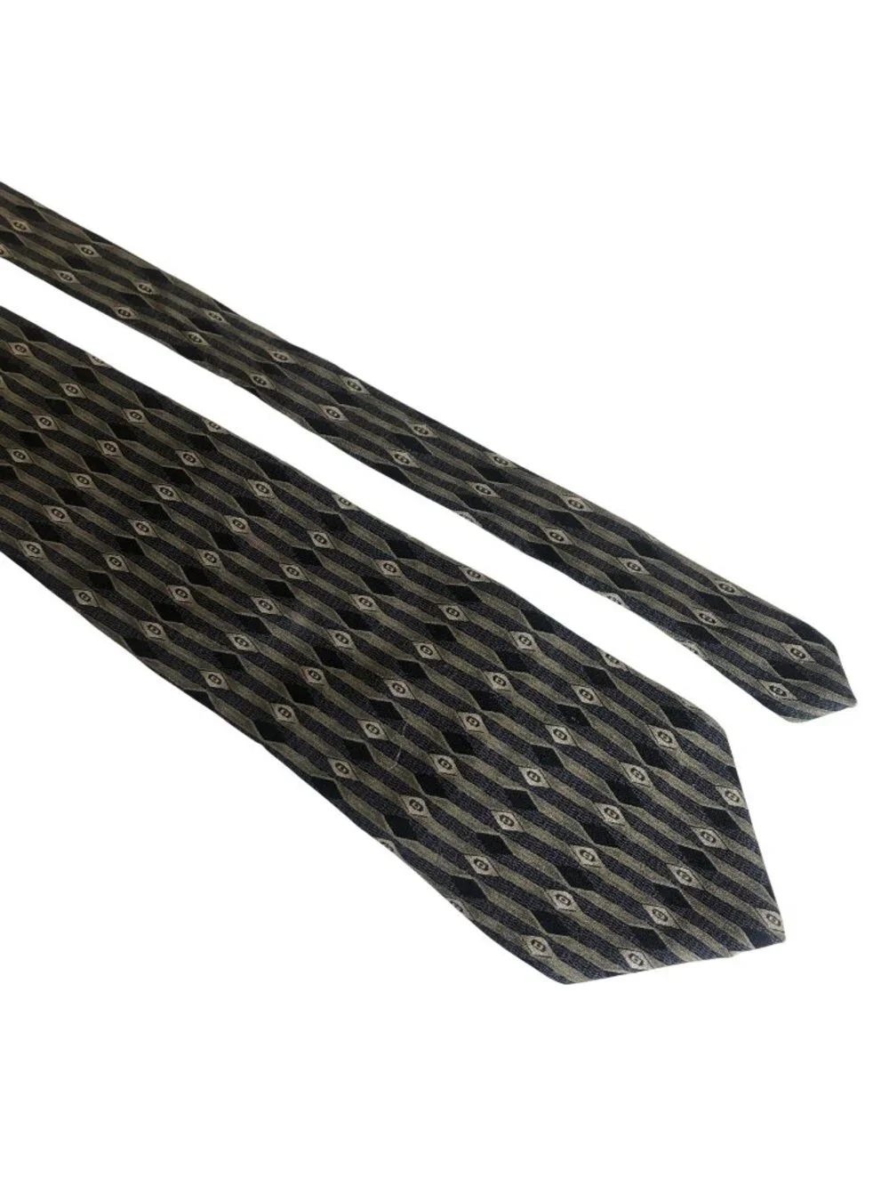 Louis Roth Mens Silk Tie Geometric Pattern Accessory Office Work Gift Necktie